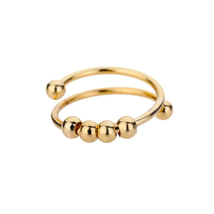 Anello a sfera minimalista per donne – Anello d'oro regolabile dal design moderno