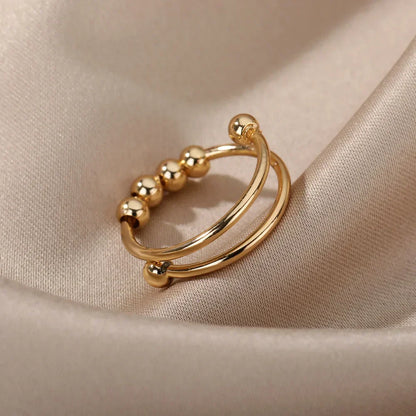 Anello a sfera minimalista per donne – Anello d'oro regolabile dal design moderno