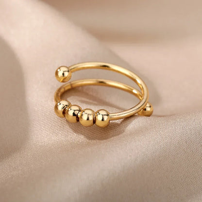 Anello a sfera minimalista per donne – Anello d'oro regolabile dal design moderno
