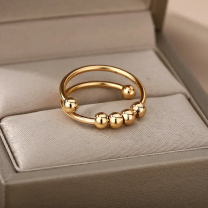 Anello a sfera minimalista per donne – Anello d'oro regolabile dal design moderno