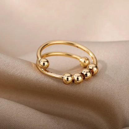 Anello a sfera minimalista per donne – Anello d'oro regolabile dal design moderno