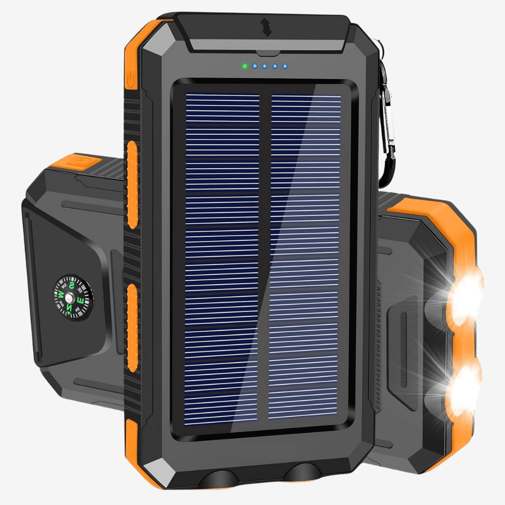 SolaMax - Batteria Solare 10 000 mAh – Impermeabile e Resistente agli Urti – Ricaricabile tramite Sole