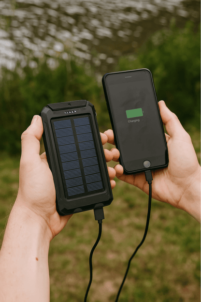 SolaMax - Batteria Solare 10 000 mAh – Impermeabile e Resistente agli Urti – Ricaricabile tramite Sole