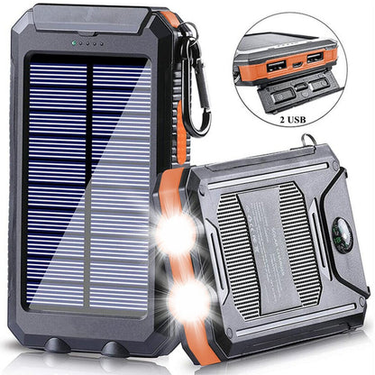 SolaMax - Batteria Solare 10 000 mAh – Impermeabile e Resistente agli Urti – Ricaricabile tramite Sole