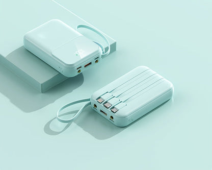 Powerbank compatta da 10000mAh con 4 cavi integrati – Caricabatterie veloce con display digitale