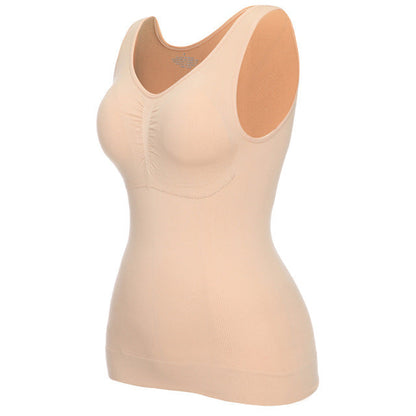 Top modellante in shapewear con reggiseno integrato e controllo della pancia per donne