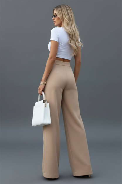 Elegante Pantaloni Palazzo a Vita Alta per Donne – Fluidos e Snellenti