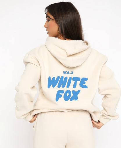 Oréline - Set Elegante a Due Pezzi: Felpa con Cappuccio e Pantaloni Sportivi a Vita Alta in Colori Tenui
