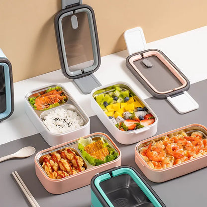 Lunchbox a prova di fuoriuscita con inserto in acciaio inox – Scatola Bento per ufficio, scuola e viaggio