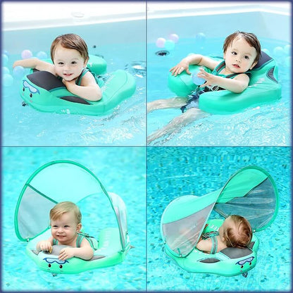 Aquivie - Bracciale da nuoto per bambini BabySwim con cappuccio di sicurezza per nuotare in acqua in sicurezza - Estate