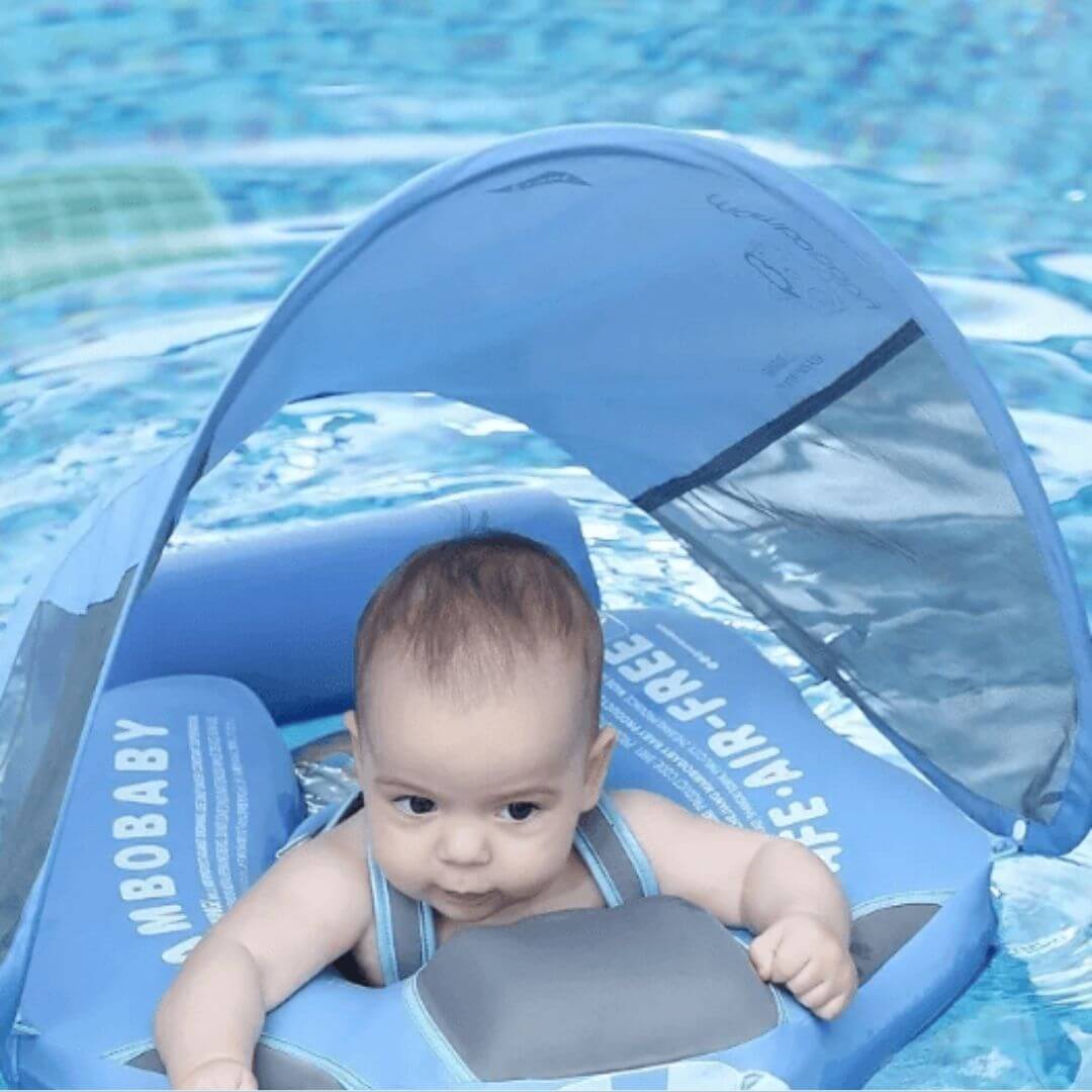 Aquivie - Bracciale da nuoto per bambini BabySwim con cappuccio di sicurezza per nuotare in acqua in sicurezza - Estate