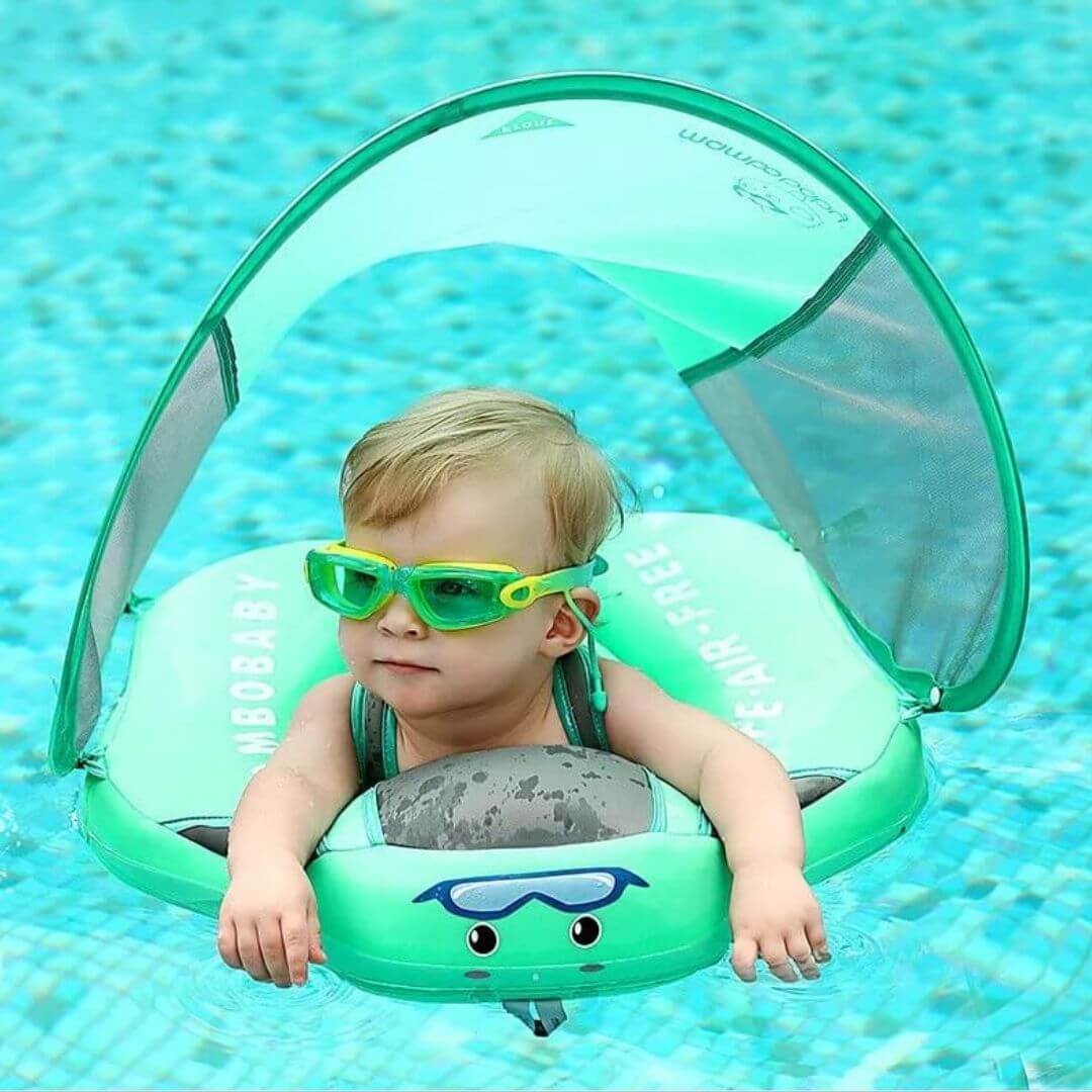 Aquivie - Bracciale da nuoto per bambini BabySwim con cappuccio di sicurezza per nuotare in acqua in sicurezza - Estate
