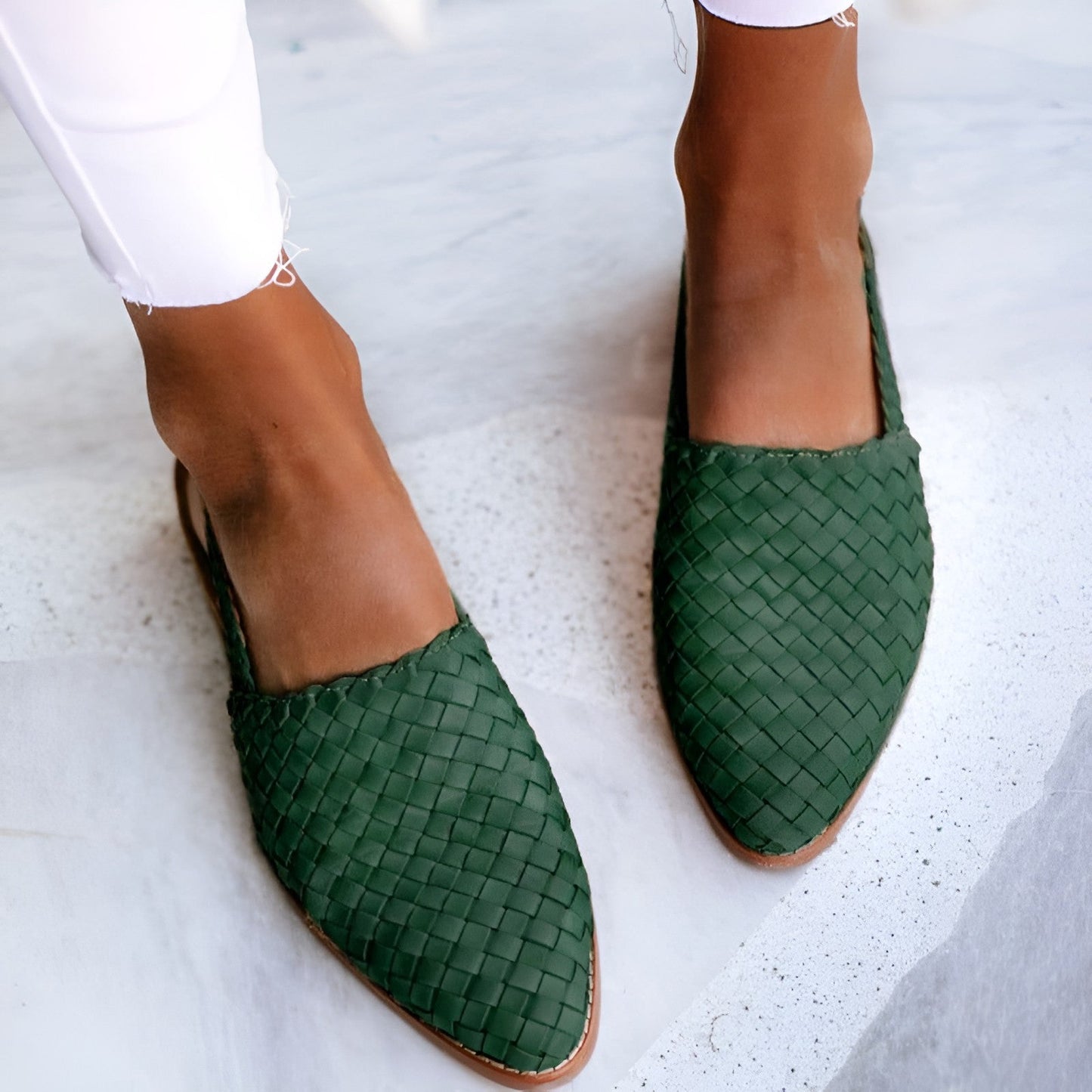 Ballerine Slingback Intrecciate per Donne – Eleganti Slipper Estivi con Punta Affusolata