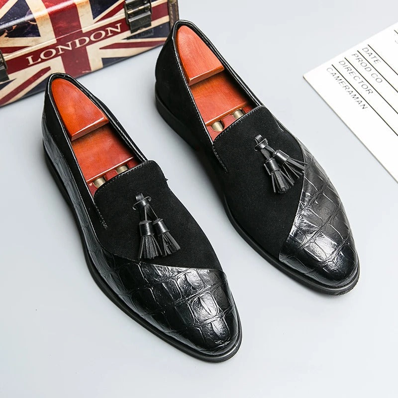 Elegante Mocassino con Design a Frange per Uomini – Scarpe da Business Classiche in Finta Pelle