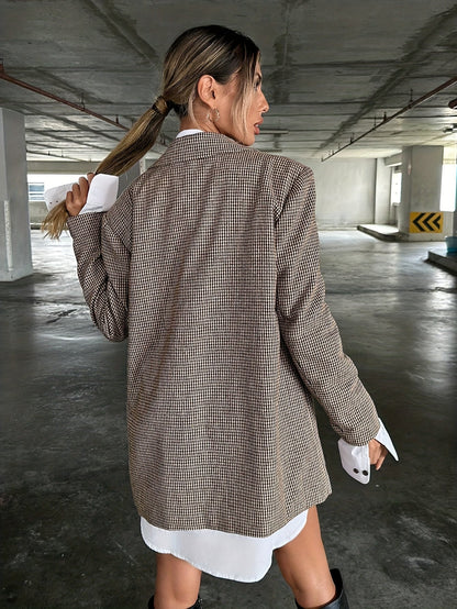 Florélie - Elegante Blazer Lungo Beige per Donne | Business Casual – Giacca Perfetta per la Primavera
