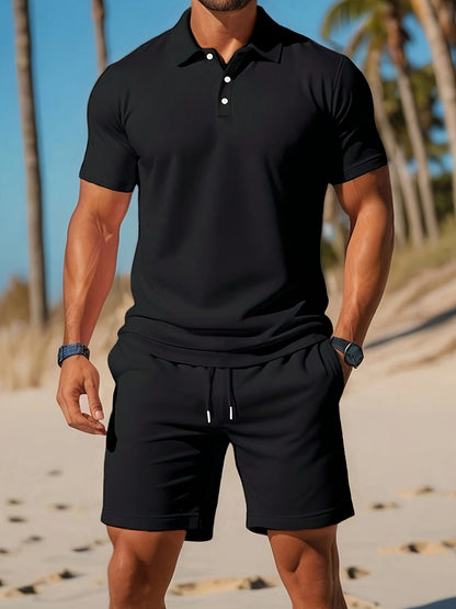 Set estivo da uomo con polo e pantaloni corti – Outfit casual traspirante e comfort moderno