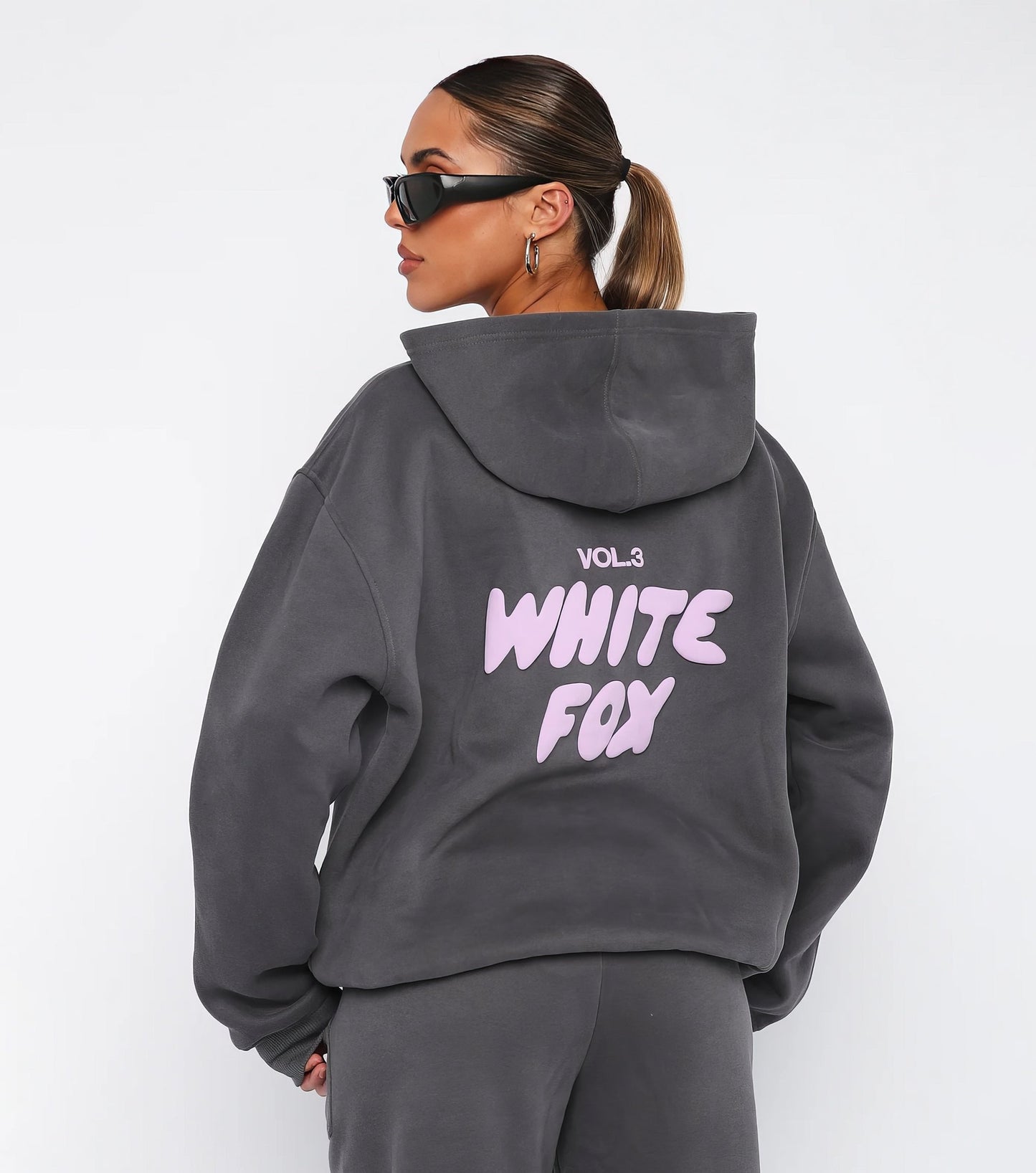 Oréline - Set Elegante a Due Pezzi: Felpa con Cappuccio e Pantaloni Sportivi a Vita Alta in Colori Tenui
