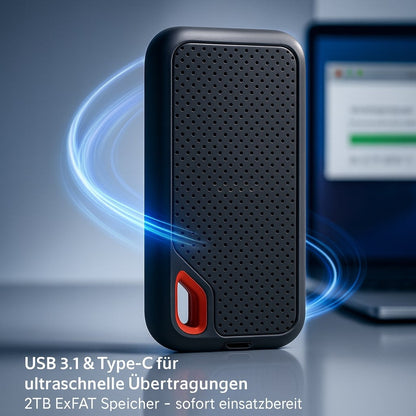 SSD Esterna Portatile con USB-C e USB 3.1 – Memoria Veloce per PC, Mac e Smartphone