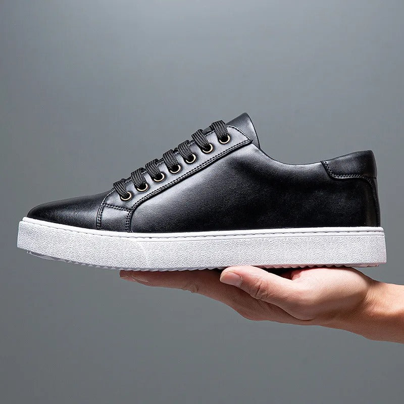 Sneaker in pelle da uomo moderne con suola bianca – Scarpe casual eleganti per il quotidiano e il business