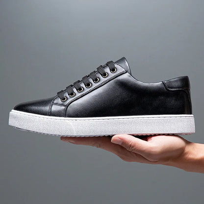 Sneaker in pelle da uomo moderne con suola bianca – Scarpe casual eleganti per il quotidiano e il business