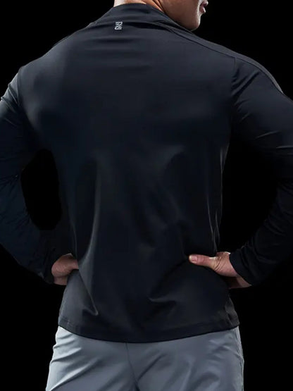 Maëlric - Giacca sportiva SmoothBlend con materiale ad asciugatura rapida per corsa e fitness con colletto a zip