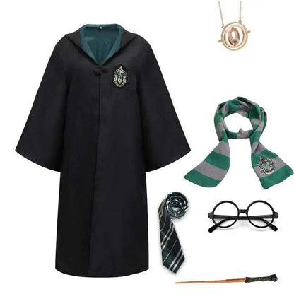 Mantello Magico da Mago per Bambini – Costume di Hogwarts con Bacchetta Magica e Accessori