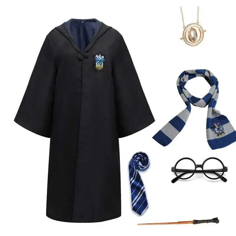 Mantello Magico da Mago per Bambini – Costume di Hogwarts con Bacchetta Magica e Accessori