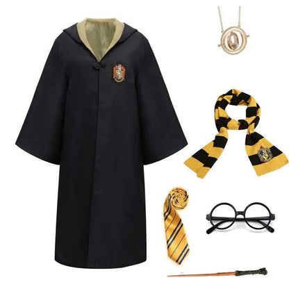 Mantello Magico da Mago per Bambini – Costume di Hogwarts con Bacchetta Magica e Accessori