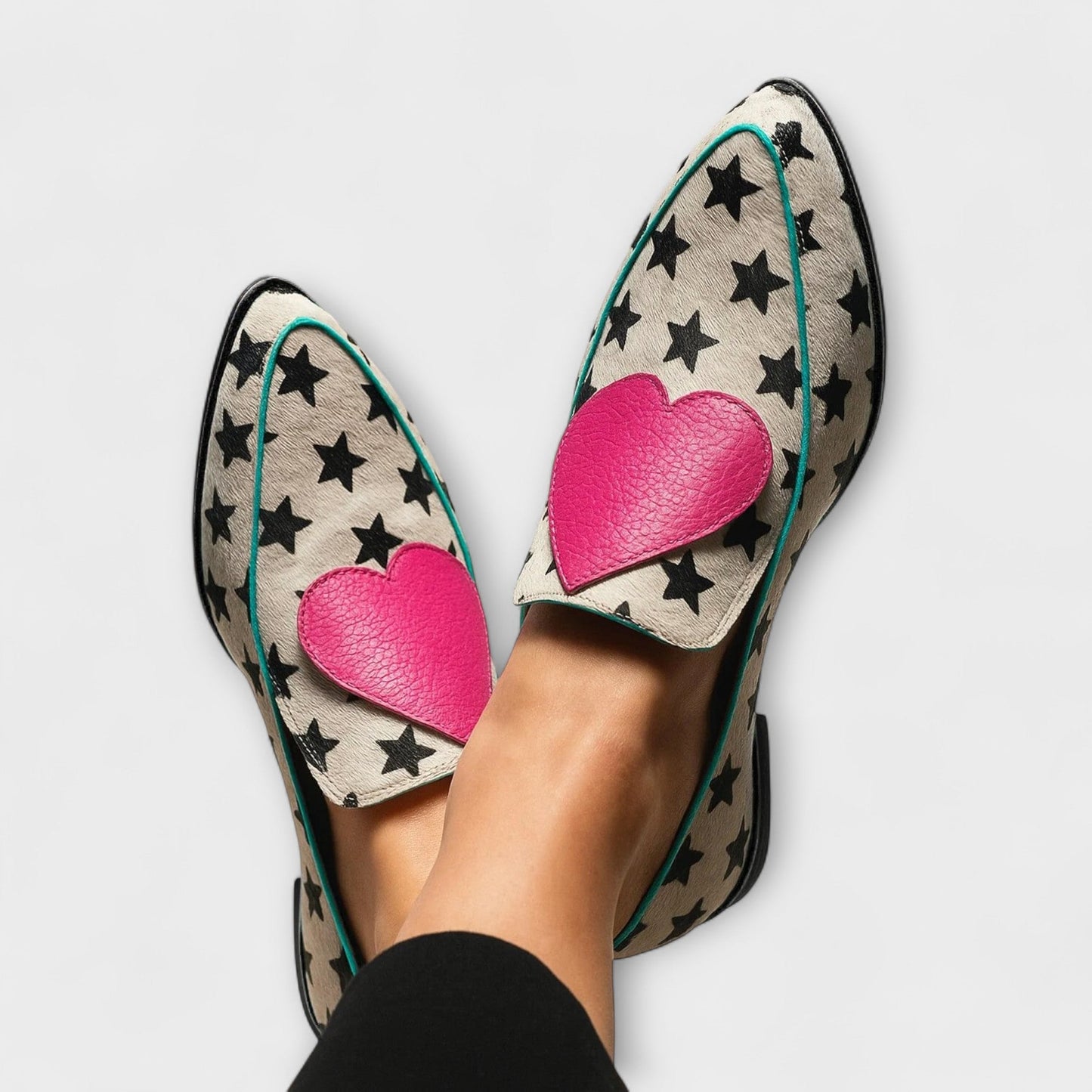 Slipper con motivo a stelle e design a cuore per donne Mocassini comodi in stile alla moda