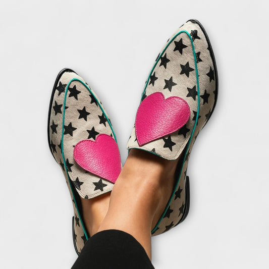 Slipper con motivo a stelle e design a cuore per donne Mocassini comodi in stile alla moda
