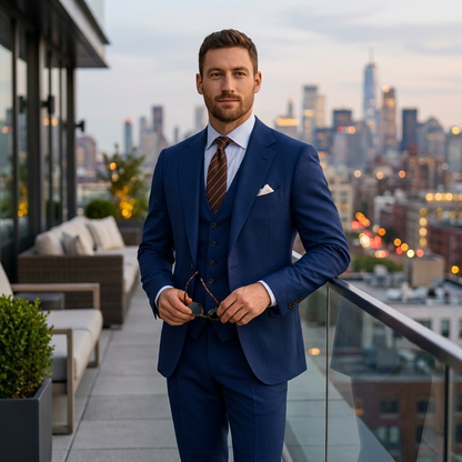 Elegante completo slim fit a 3 pezzi – Completo moderno per affari e matrimoni da uomo