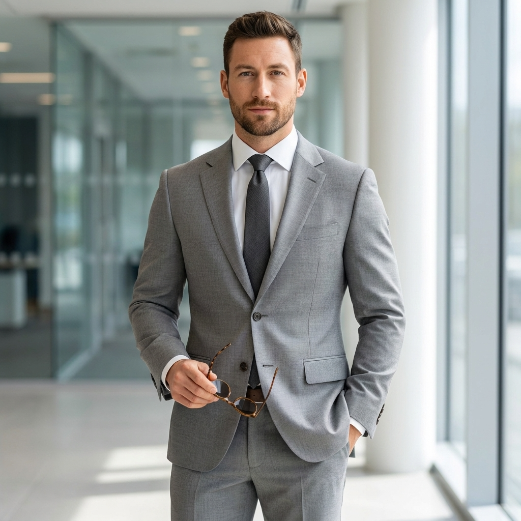 Elegante completo slim fit a 3 pezzi – Completo moderno per affari e matrimoni da uomo