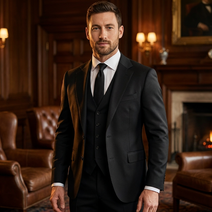 Elegante completo slim fit a 3 pezzi – Completo moderno per affari e matrimoni da uomo