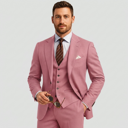 Elegante completo slim fit a 3 pezzi – Completo moderno per affari e matrimoni da uomo