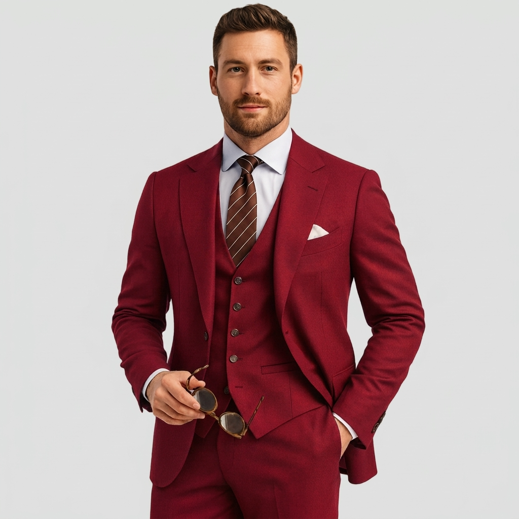 Elegante completo slim fit a 3 pezzi – Completo moderno per affari e matrimoni da uomo