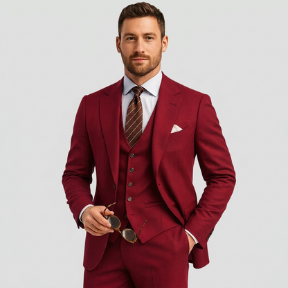 Elegante completo slim fit a 3 pezzi – Completo moderno per affari e matrimoni da uomo