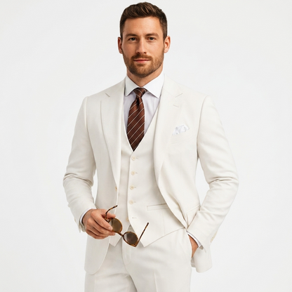 Elegante completo slim fit a 3 pezzi – Completo moderno per affari e matrimoni da uomo