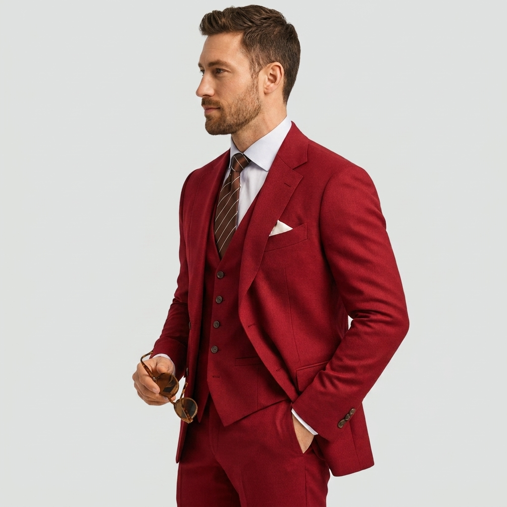 Elegante completo slim fit a 3 pezzi – Completo moderno per affari e matrimoni da uomo