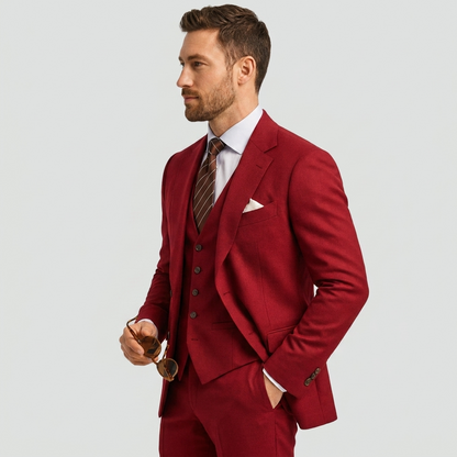 Elegante completo slim fit a 3 pezzi – Completo moderno per affari e matrimoni da uomo