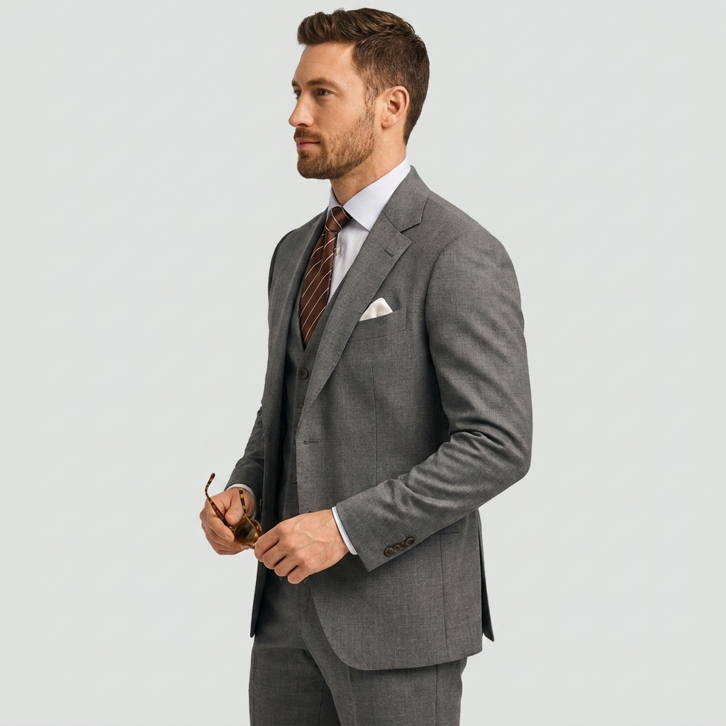 Elegante completo slim fit a 3 pezzi – Completo moderno per affari e matrimoni da uomo