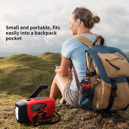 Vivacis - Radio di emergenza autosufficiente – Manovella, Solare, Torcia & Powerbank – Radio FM/AM, Indispensabile per Catastrofi e Emergenze
