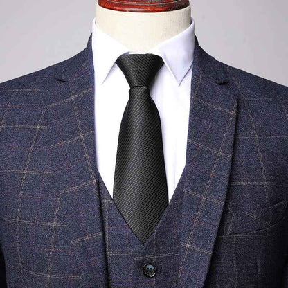 Elegante completo da uomo 3 pezzi a quadri – Completo business e da cerimonia slim fit