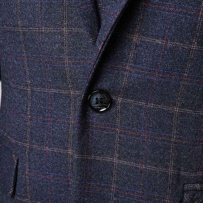 Elegante completo da uomo 3 pezzi a quadri – Completo business e da cerimonia slim fit