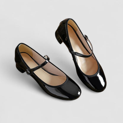 Veloursa - Eleganti Scarpe Mary Jane Ortopediche per Donne, Verniciate, con Tacco a Blocco Piccolo e Cinturino