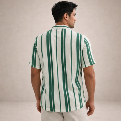 Camicia a maniche corte a righe per uomo – Camicia estiva leggera con vestibilità comoda
