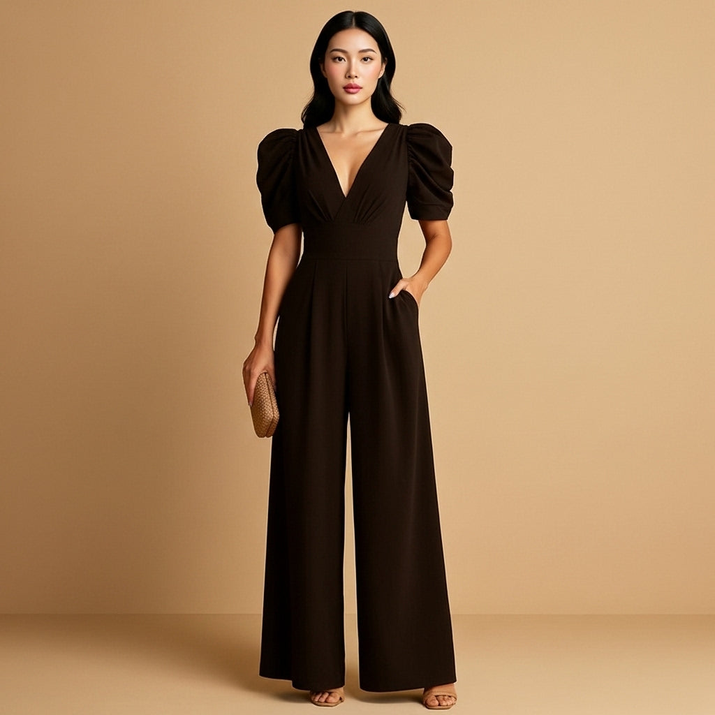Isaline - Tuta lunga da donna, aderente, silhouette allungata
