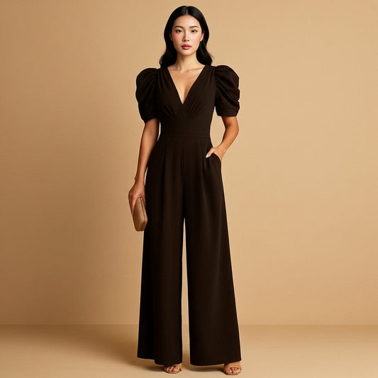 Isaline - Tuta lunga da donna, aderente, silhouette allungata