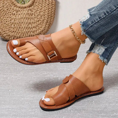 Sandali comodi con cinturino per le dita per donne – Scarpe estive regolabili leggere e stilose