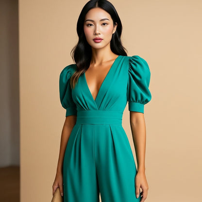 Isaline - Tuta lunga da donna, aderente, silhouette allungata