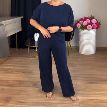 Mirevel - Set di Tre Pezzi per Donne, Comodo ed Elegante, composto da un Top, un Blazer e un Pantalone in Colore Unito